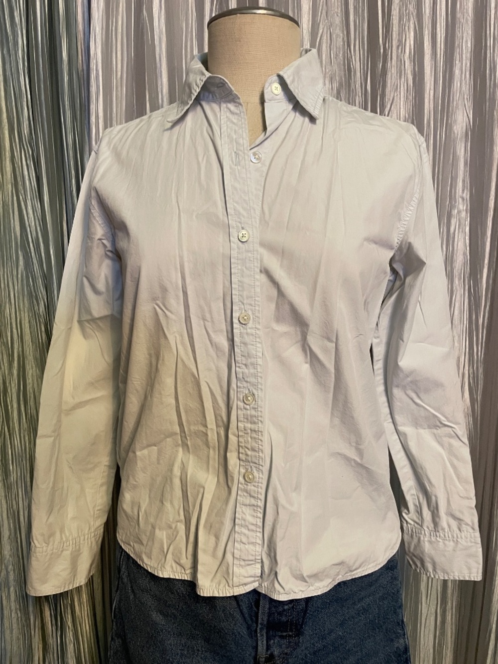 Wilfred Free Lighest Blue Button Up Collared Shirt